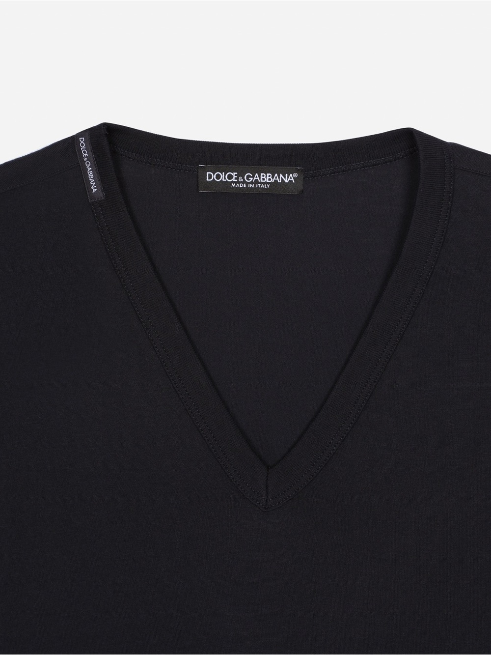 Dolce & Gabbana Black V-Neck Short Sleeve Tee
